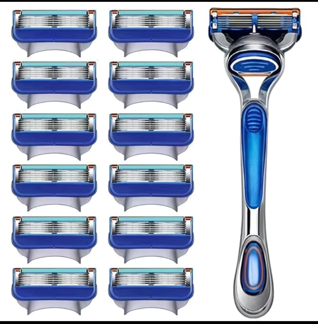 SS003: (1Tool+20Blades）Imported 5-layer universal Gillette manual razor head  （1刀架+20刀片）进口五层通用吉利剃须刀