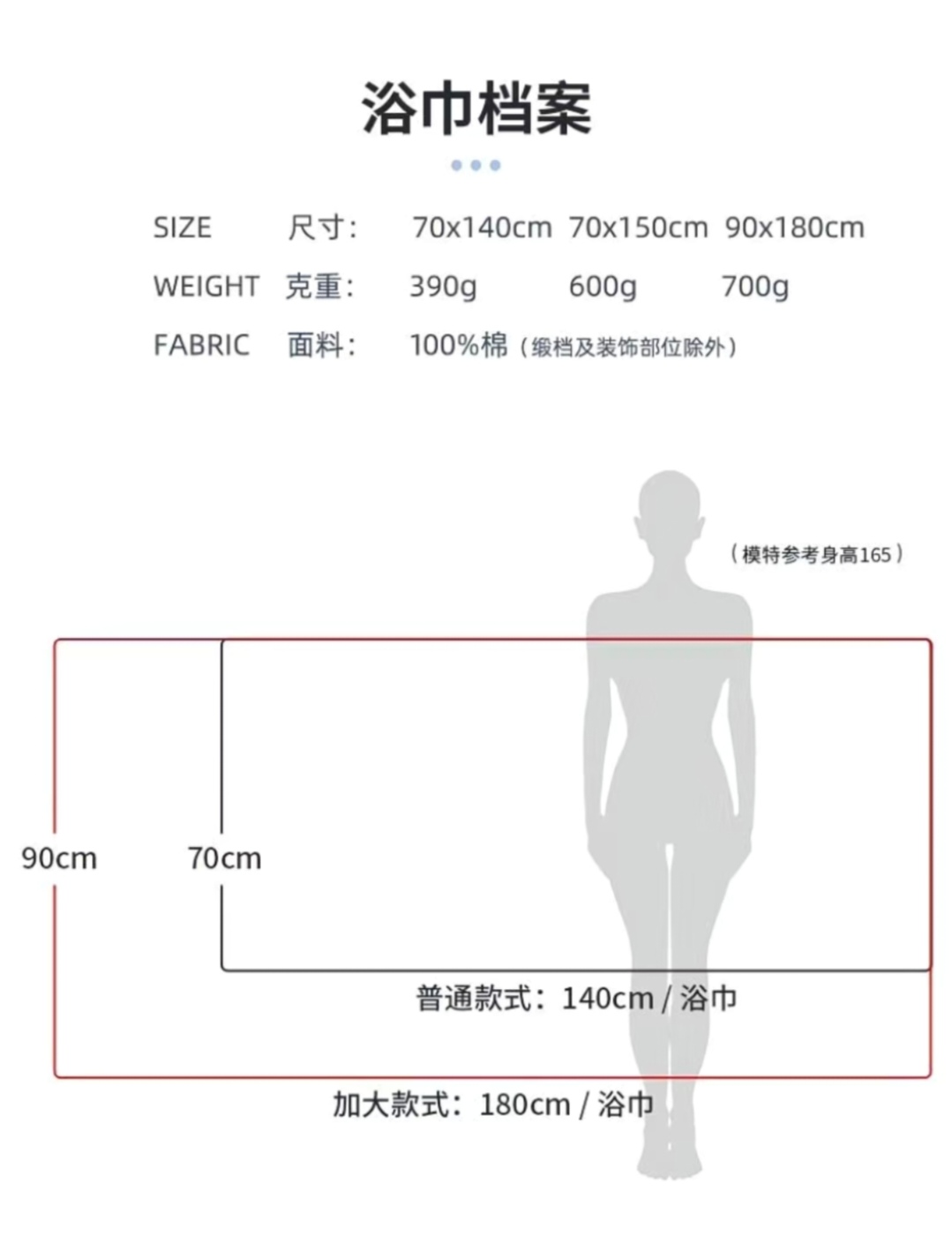 SS013: 【BEST SWEET】100%纯棉大浴巾 2 条装 (140x70cm) 100% Pure Cotton Bath Towels – Set of 2  (140x70cm )