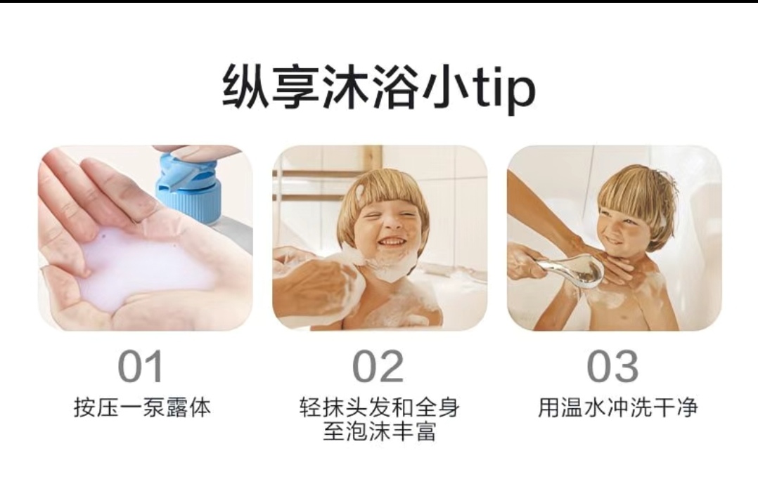 SS019: 1000ml Little Coati Milk Moisturizing Shampoo & Body Wash 小浣熊牛奶润护洗发沐浴露