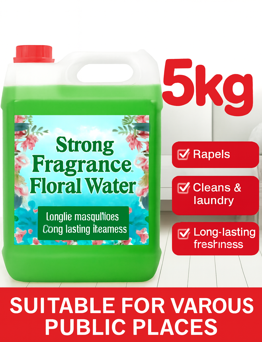 SS006: 浓香型抹地花露水（5kg装）Strong Fragrance Floral Cleaner - 5kg